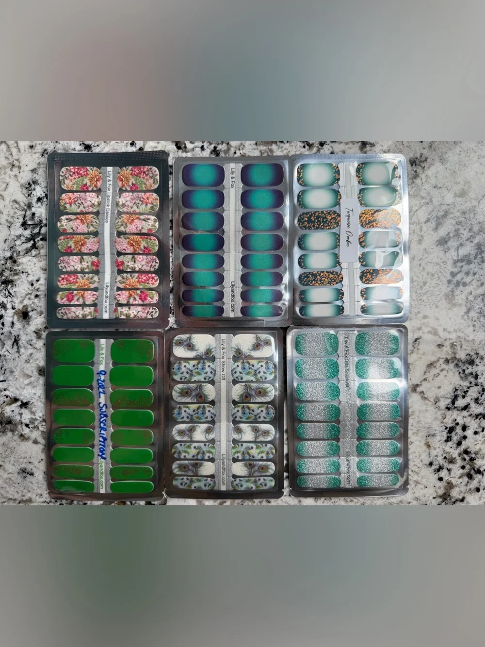 Lily & Fox Nail Wraps _ 6 Colorful Sets - Picture 1 of 7
